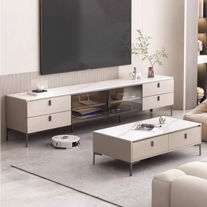 Beige Deco Wood TV Stand