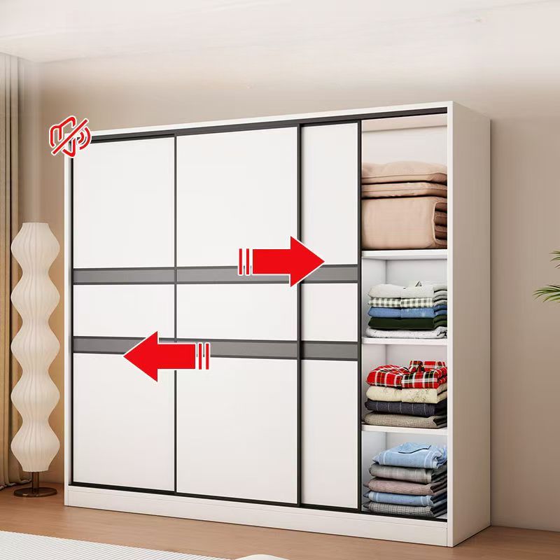 Chalk Contemporary Wood Wardrobe