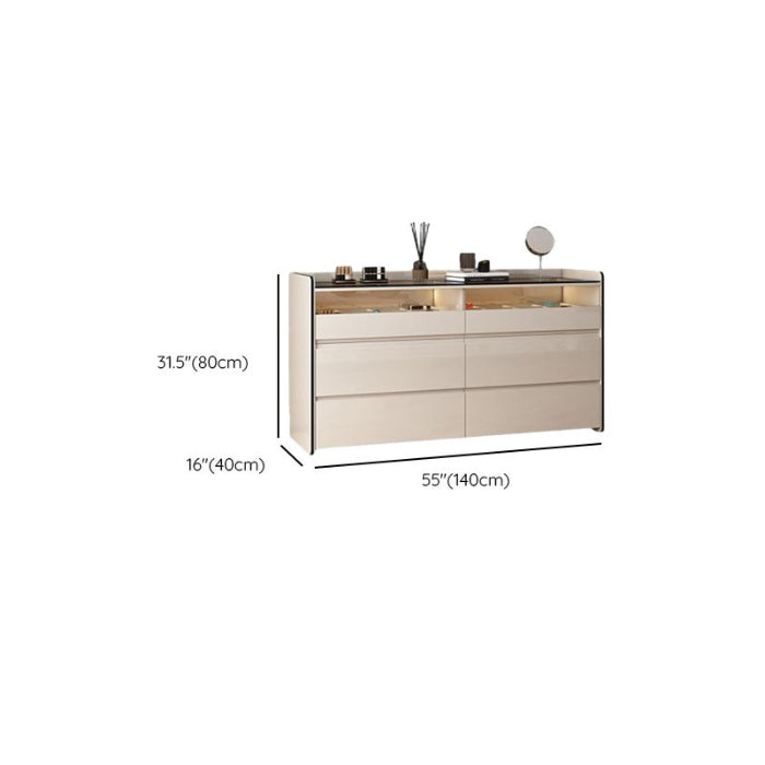 Contemporary Off-White Double Dresser