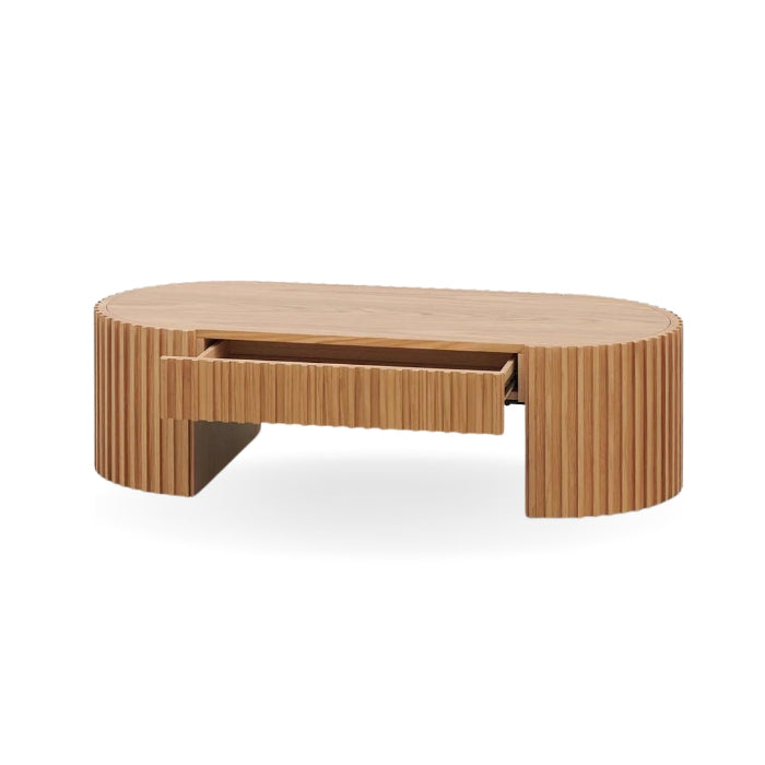 homecho-Galetto Wooden Oval Coffee Table-uae