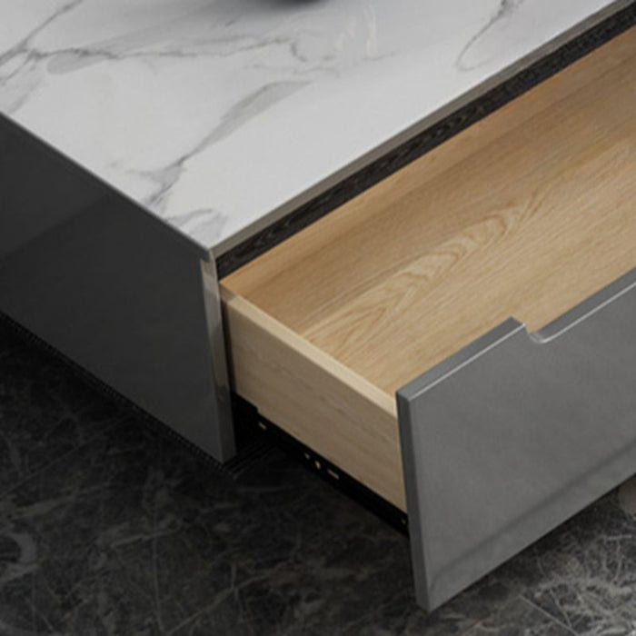 Gray Veneer Wood TV Stand