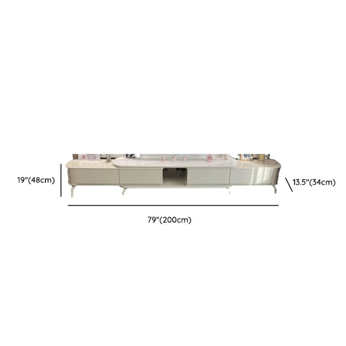 White Modern Lumber TV Stand