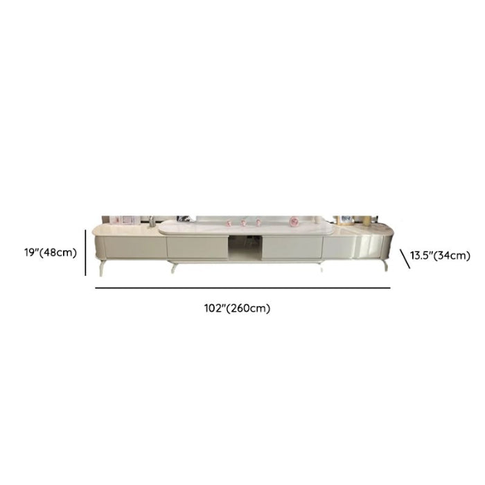 White Modern Lumber TV Stand