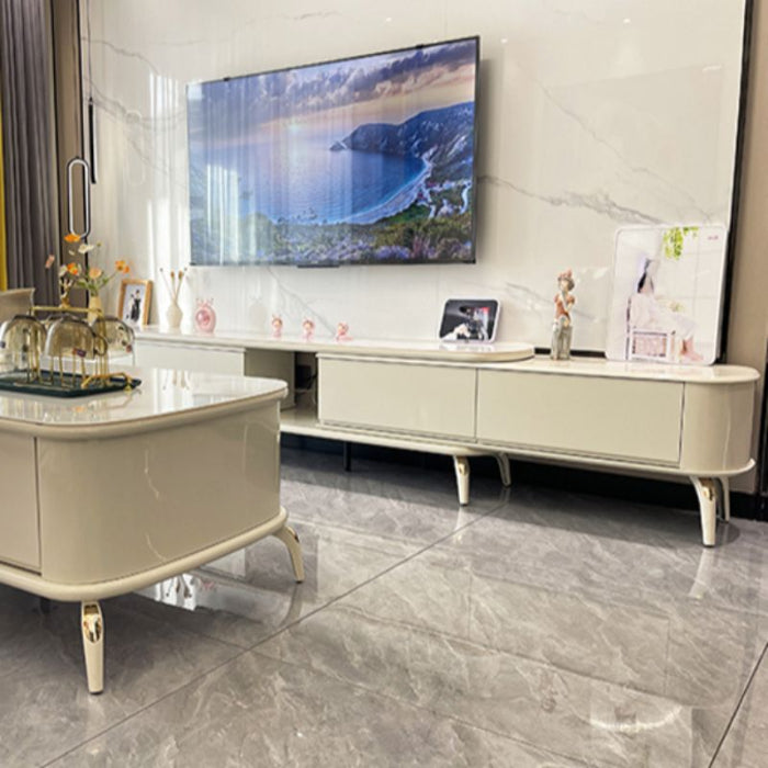 White Modern Lumber TV Stand