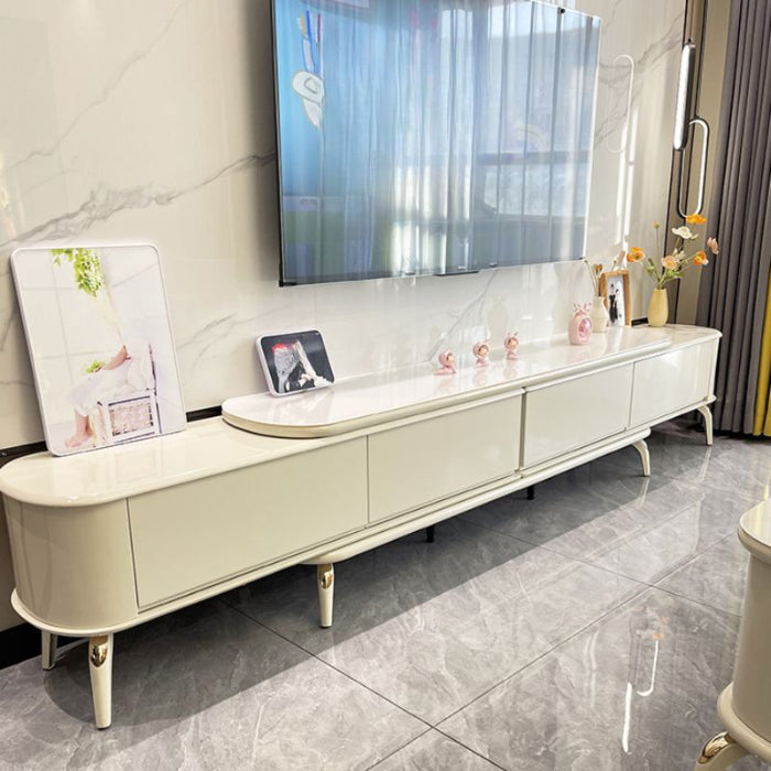 White Modern Lumber TV Stand