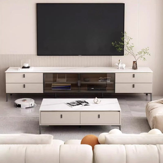 Beige Deco Wood TV Stand