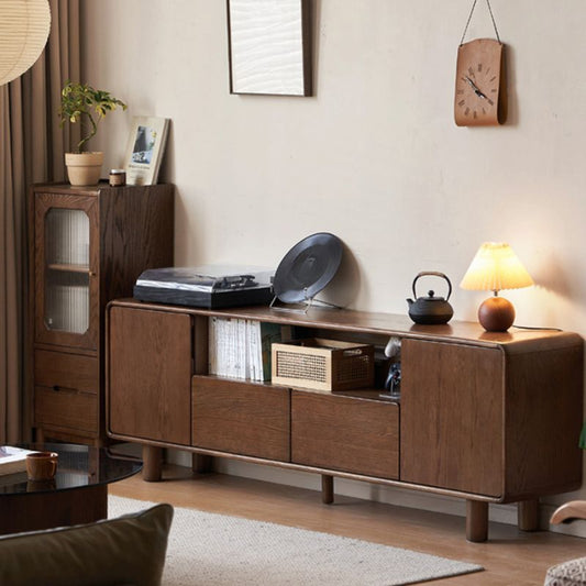 Dark Brown Wood TV Stand