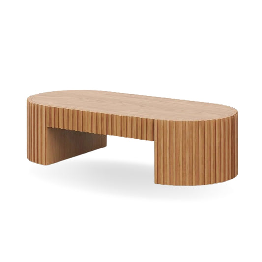 homecho-Galetto Wooden Oval Coffee Table-uae