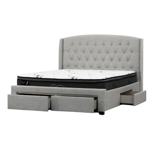 homecho-Karin Fabric Bed with Drawers-uae