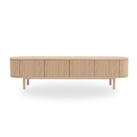 homecho-Malin Wooden 4 Door Oval TV Unit-uae