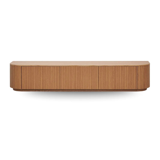 homecho-Mossvale Wooden 3 Drawer Curved TV Unit-uae