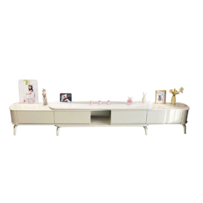 White Modern Lumber TV Stand